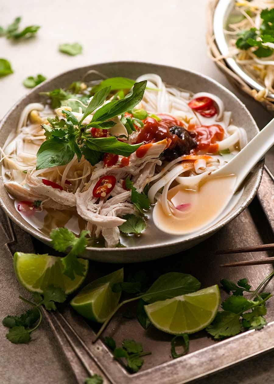 Bowl of Chicken Pho - Vietnamese chicken noodle soup